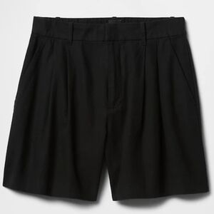 GAP 365 High Rise Black Linen Blend Shorts